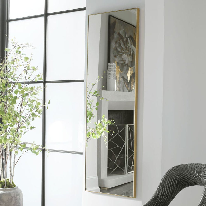  Miroir mural rectangulaire rectangulaire H 60 po, 60 po x 20 po, Brun
