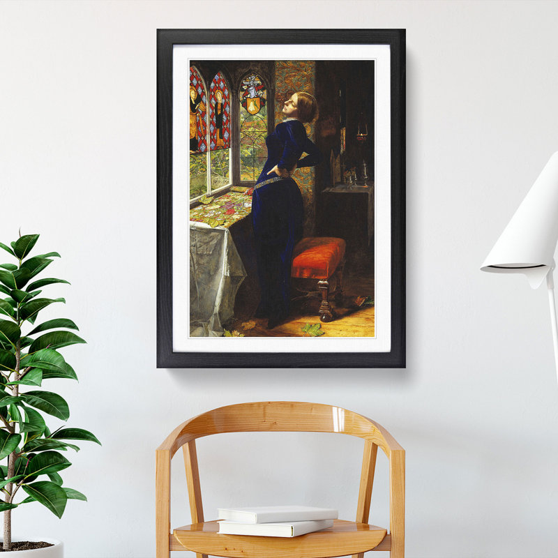 Mariana by John Everett Millais - Picture Frame Painting, Black Framed, 65cm H x 48cm W x 2cm D