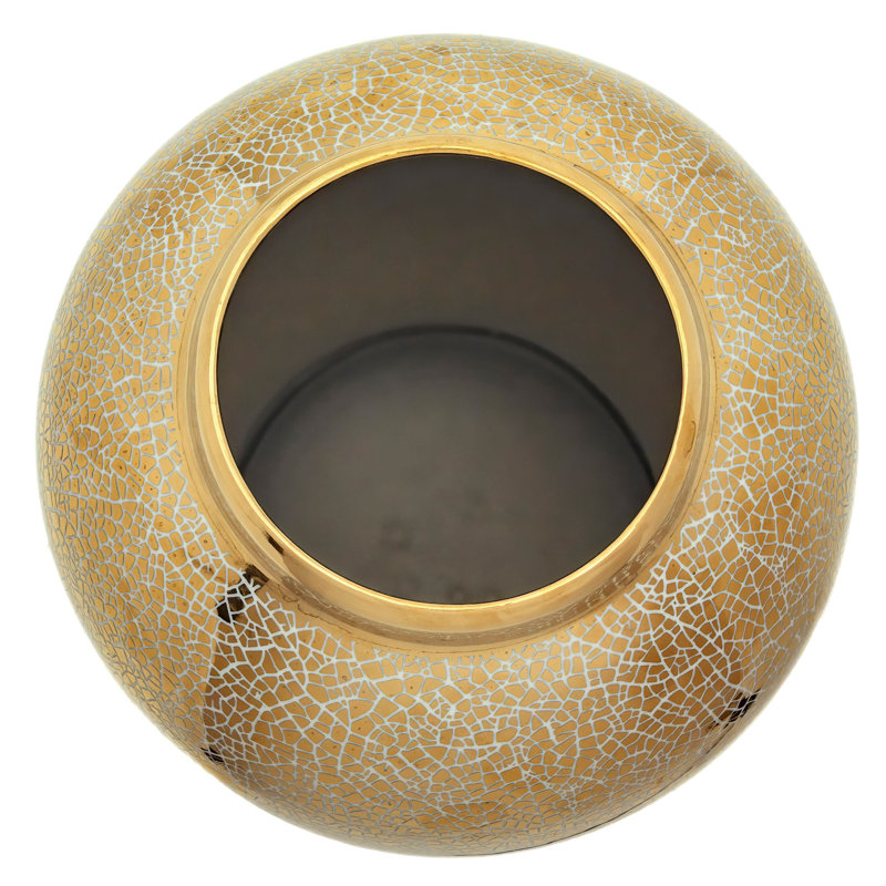 Timeless Chinese Temple Jar, 18", Gold Crackle