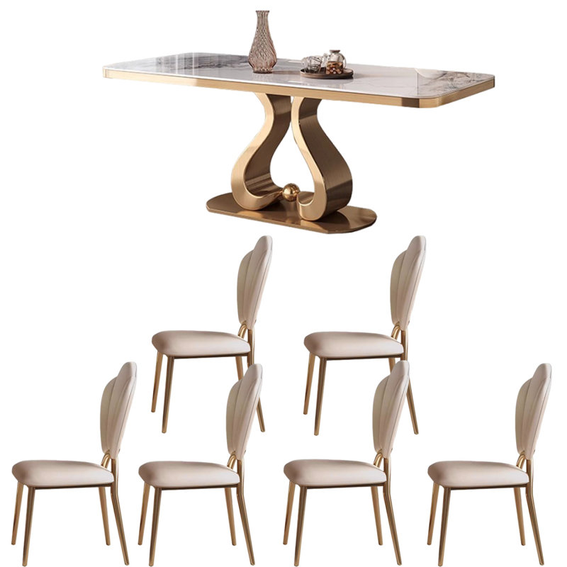 Table de salle à manger rectangulaire légère et luxueuse