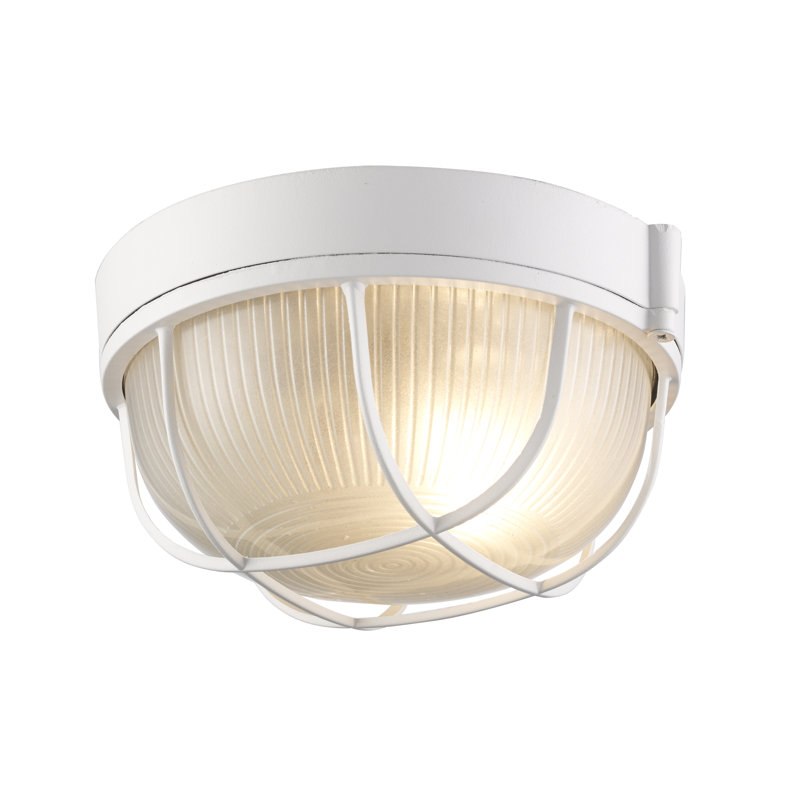 Luminaire à cloison d'extérieur Mindi, Blanc, H 8 po x l 8 po