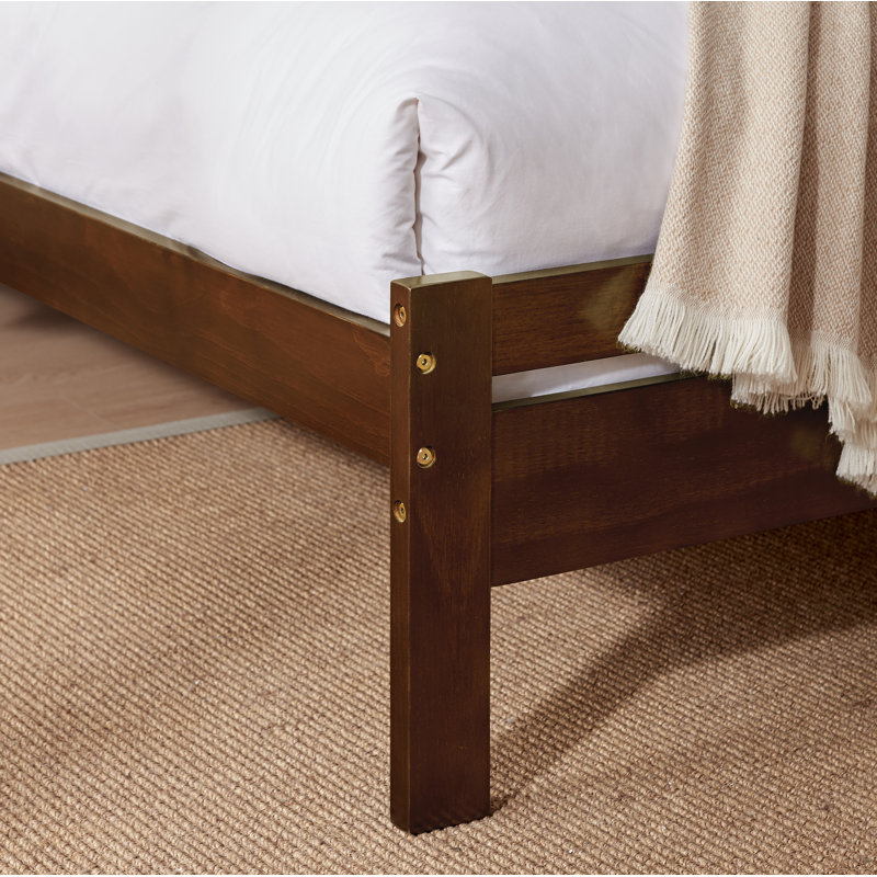 Aichele Solid Wood Bed, Walnut