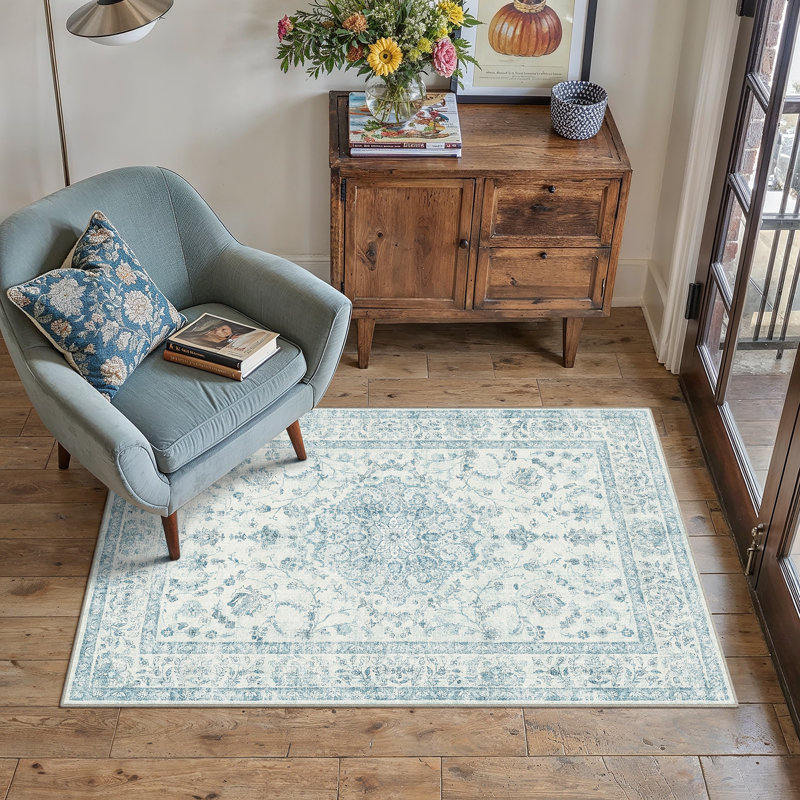 Tapis oriental lavable avec envers antidérapant Vicky, Rectangulaire 3 pi x 5 pi