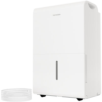 Déshumidificateur Wi-Fi 50 pintes avec pompe hOmeLabs pour une capacité allant jusqu'à 7 000 pieds carrés (MAX 120 pintes à 95 ° F, 90% d'humidité relative) - Élimination de l'humidité de grande capacité pour les grandes pièces, les bureaux et 