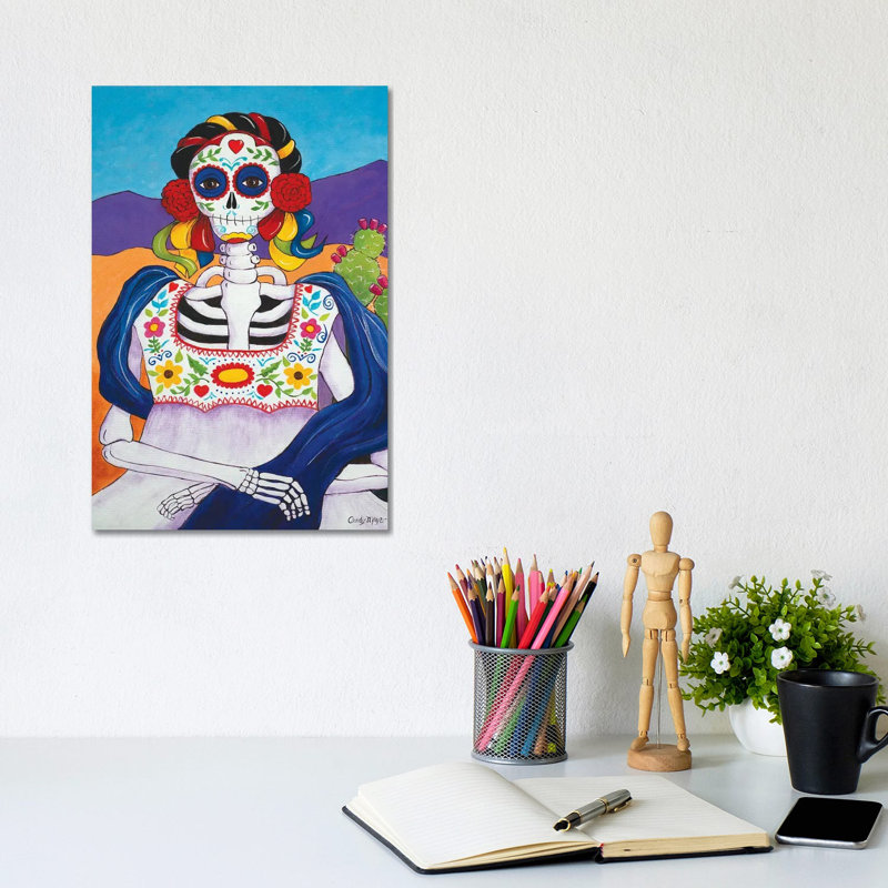 Mexican Mona Lisa by Candy Mayer - Wrapped Canvas Gallery-Wrapped Canvas Giclée, 20.32 cm H x 30.48 cm W