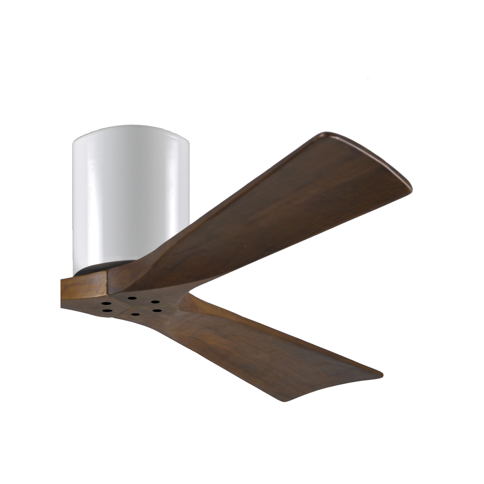 Olivier 3 Blade Ceiling Fan, Walnut Tone, Gloss White, 52"