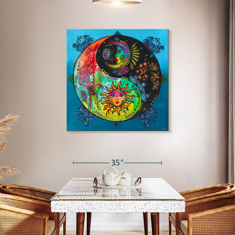 Adella Yin Yang - Sun And Moon, 39" H x 39" W