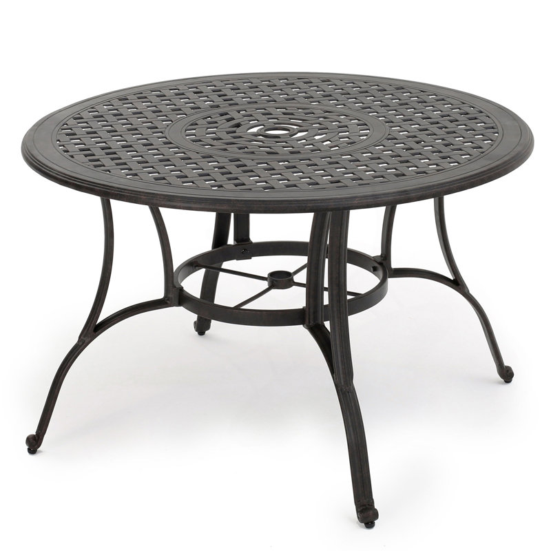 Table de salle à manger d'extérieur en fonte d'aluminium