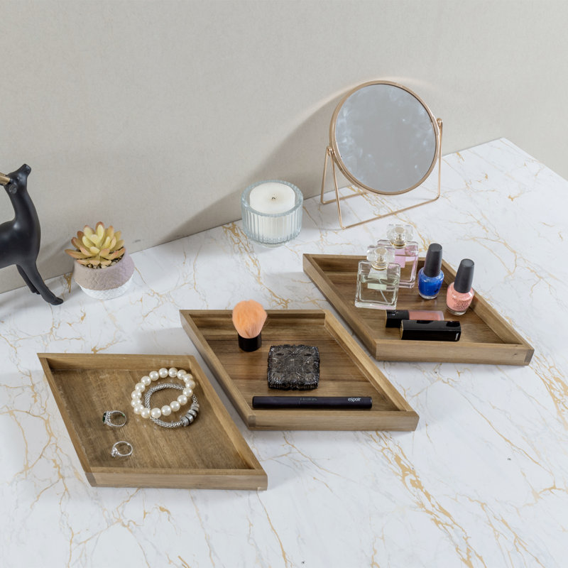 Solid Wood Tray - Set of 3