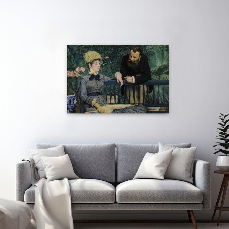 Dans la serre, 1879 Impression d'art mural abstraite impressionniste contemporaine, portrait, H 32 po x l 48 po