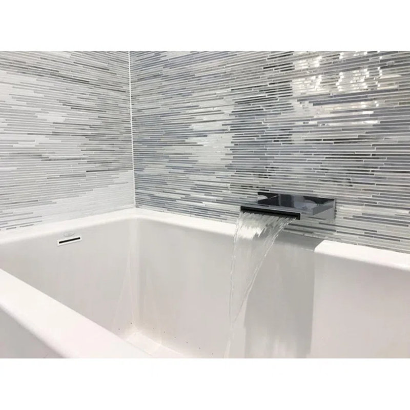 Sydney 72'' L Soaking Bathtub, White, Left, Polished Brass