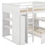 Lit mezzanine double avec lit autonome, bureau et garde-robe-986386255