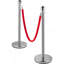 4 PCS en acier inoxydable poteaux de poteau de queue, cordes de velours rouge argent, ligne de barrières en corde de 38 po Barrières de contrôle des foules pour articles de fête