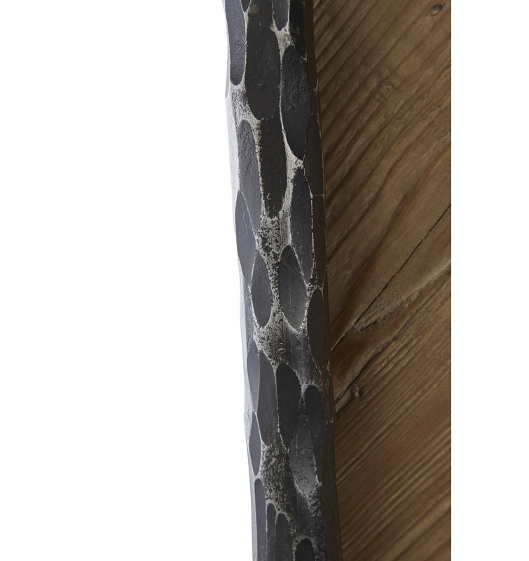 Hammered Flat Solid Wood Wall Mirror, Black