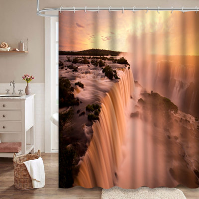 Waterfall National Park Falls Nature Wonder Shower Curtain with 12 Hooks