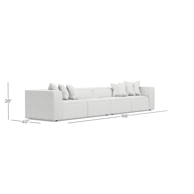 Bernhardt Bliss 2-Piece Fabric Sectional, White Polyester