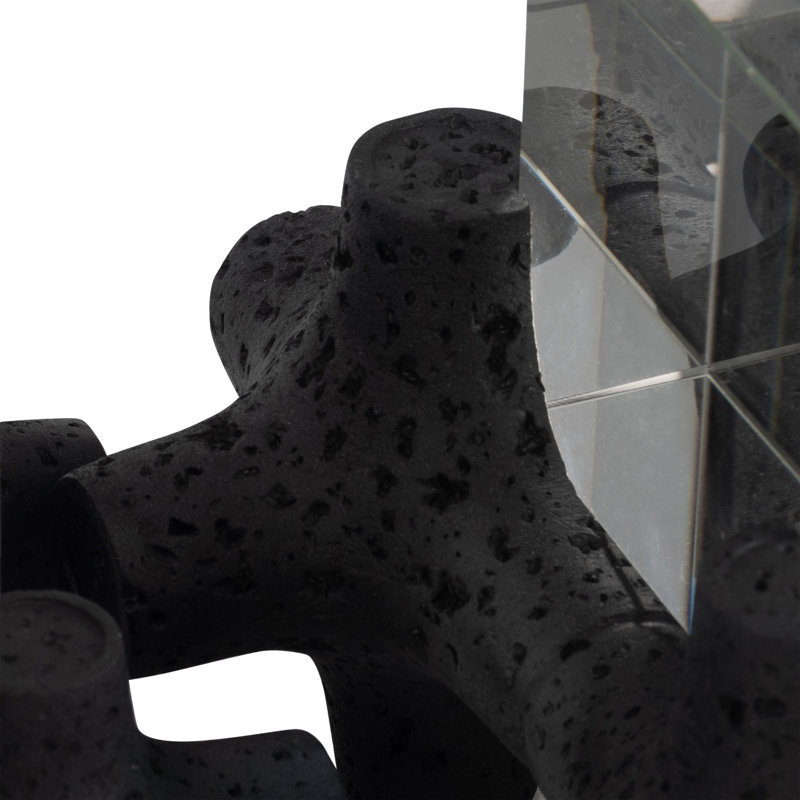 Douwina 2 pièces objets Barwa avec cubes de cristal, noir