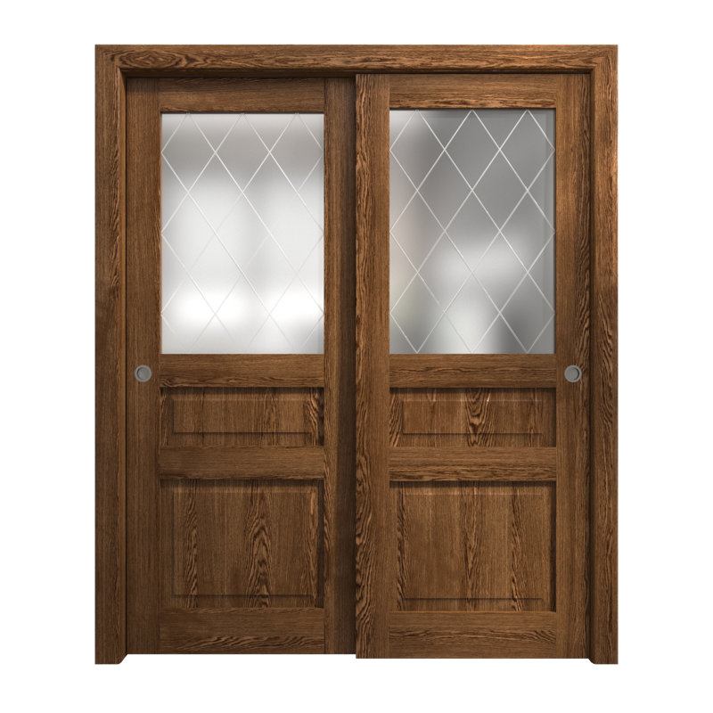 Portes coulissantes pour garde-robe coulissantes | Ego 5011 | Ensemble de quincaillerie Rails | Portes de garde-robe de chambre en bois massif