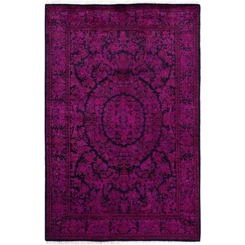 Overdyed One-of-a-Kind 4' 2" X 6' 3" Hand Knotted Area Rug