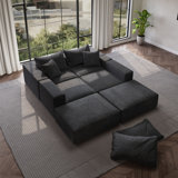 Oversized Comfort Modular Upholstered  Sofa , With Pillows