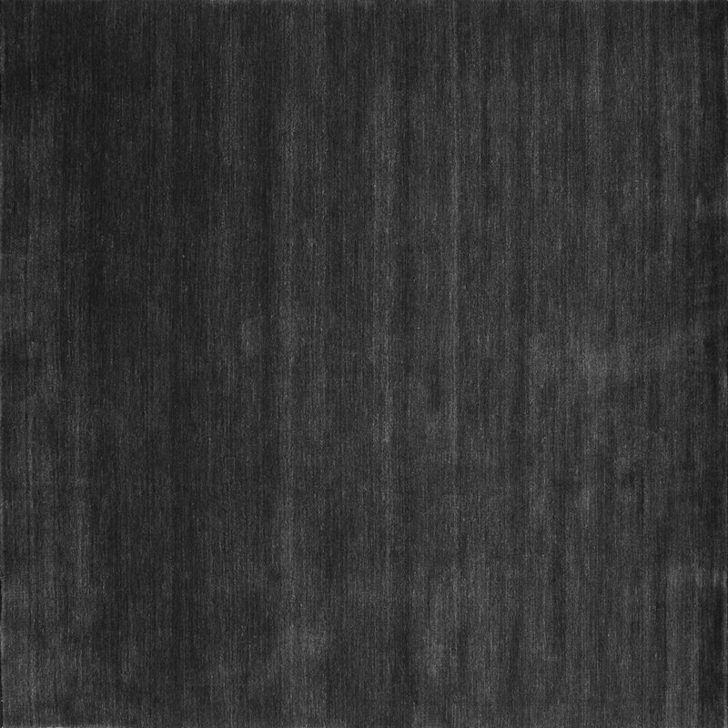 Tapis noir en chenille tissé à la machine Finck, Carré de 6 pi