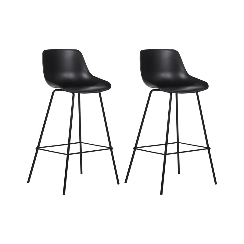 Bluffdale Counter Stool with Metal Frame, Black