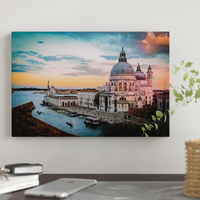 «Venice II», reproduction sur toile, H 18 po x l 26 po x P 1,5 po, Toile tendue, Pas de tapis