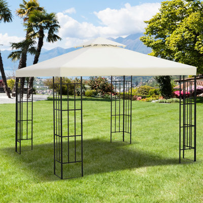 Housse de remplacement pour abri de jardin 9,8 pi X, blanc crème. Pour abri de jardin extérieur de 9,84 pi, modèles 01-0153 et 100100-076. , Auvent à circulation d'air frais, résistance. Suits cadre, protégé, facilitant la circulation