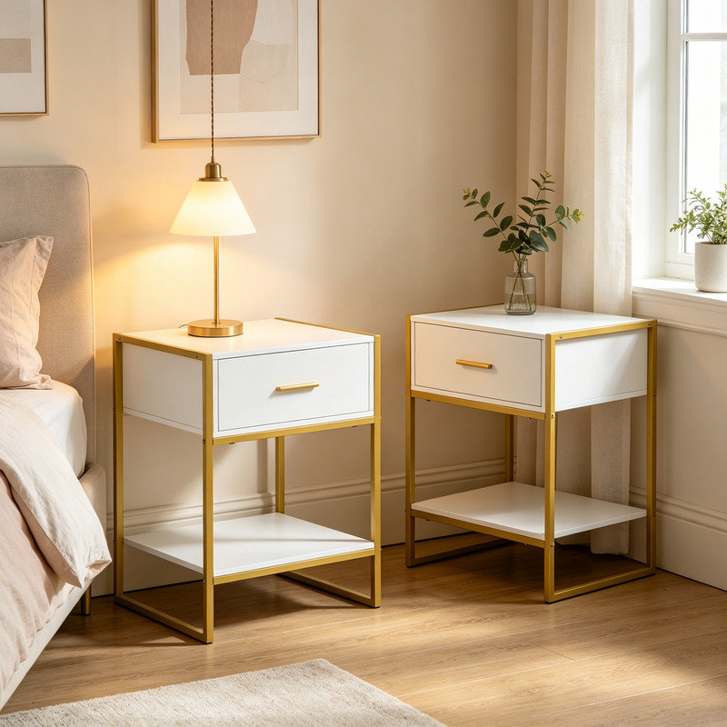 40 cm W Bedside Table