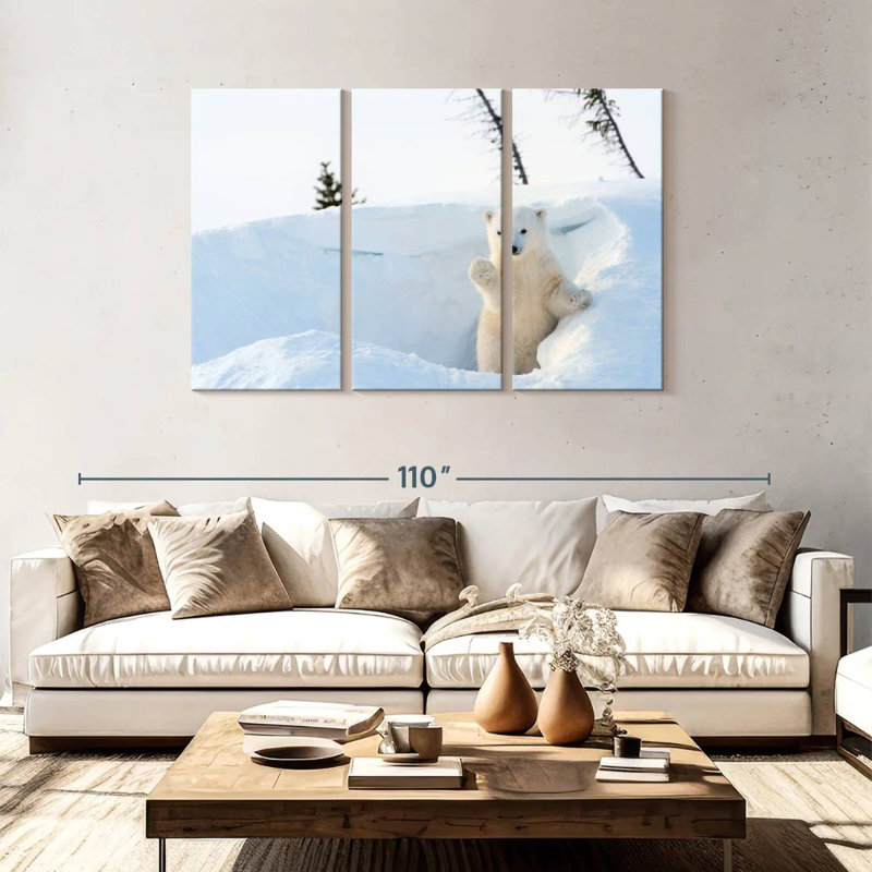 Brampt Polar Bear Cub Greeting, 48" H x 74" W