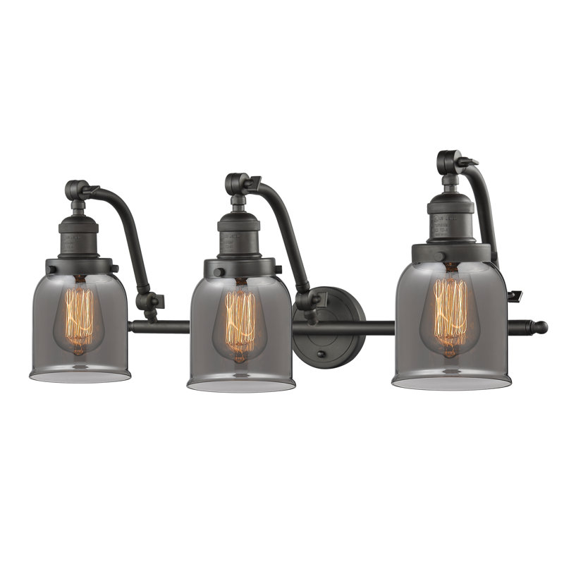 Bell - 3 Light 28" Bath Vanity Light, Plated Smoked, Oil Rubbed Bronze, 6 Watt Vinage LED Bulb