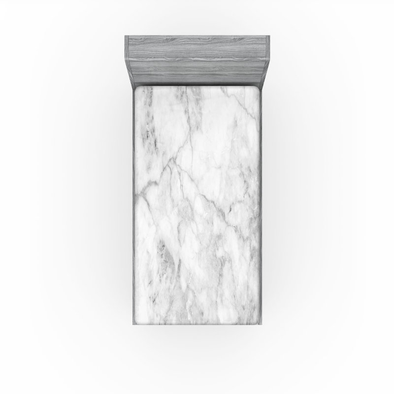 Drap-housse orange Ambesonne, Gris / marbre cendré 2, Drap-housse pour lit simple TG