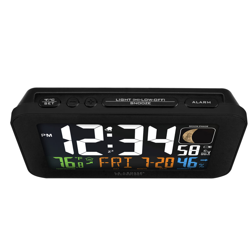 Digital Atomic Tabletop Clock with Alarm in Black
