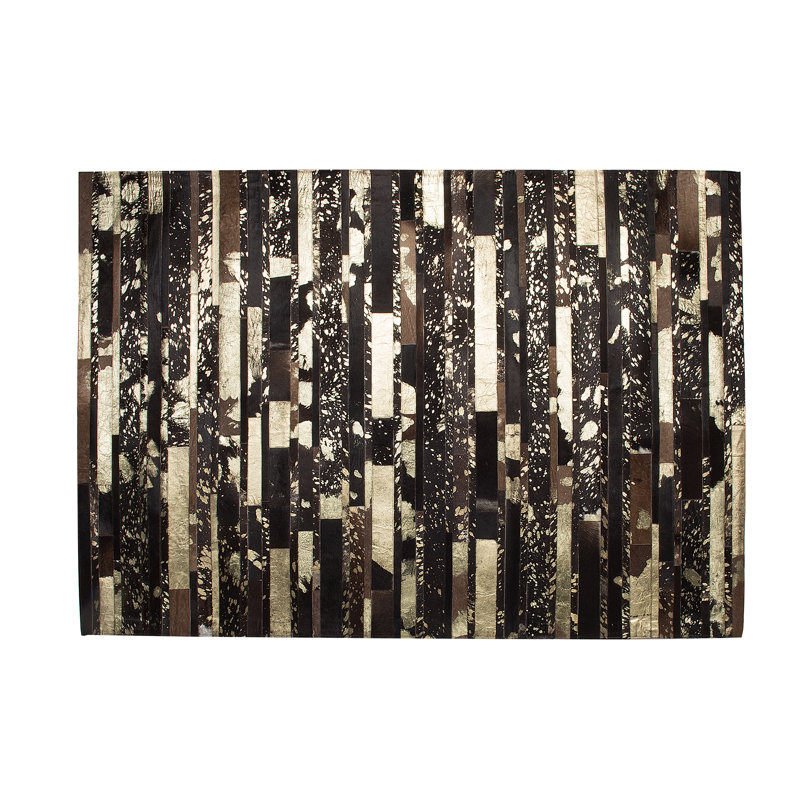 Patchwork Leather Area Rug, Rectangle 80 x 150cm