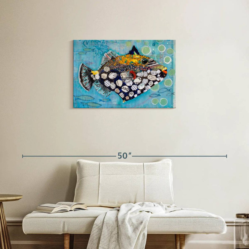 Brampt Clown Triggerfish, 20" H x 30" W