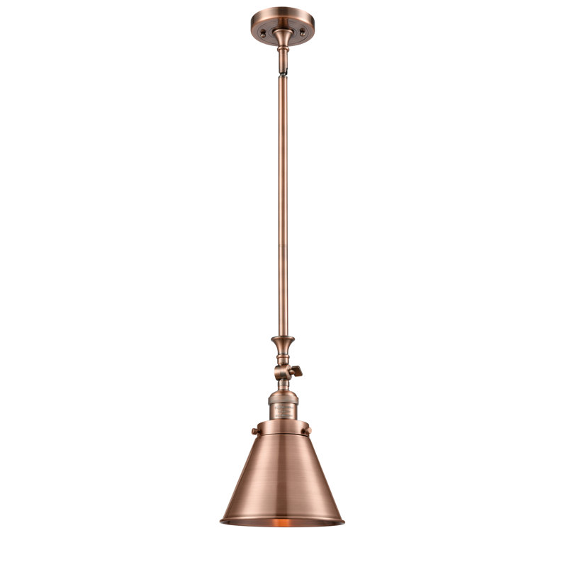 Luminaire suspendu conique à 1 lumière Donovan, Cuivre antique, Cuivre antique