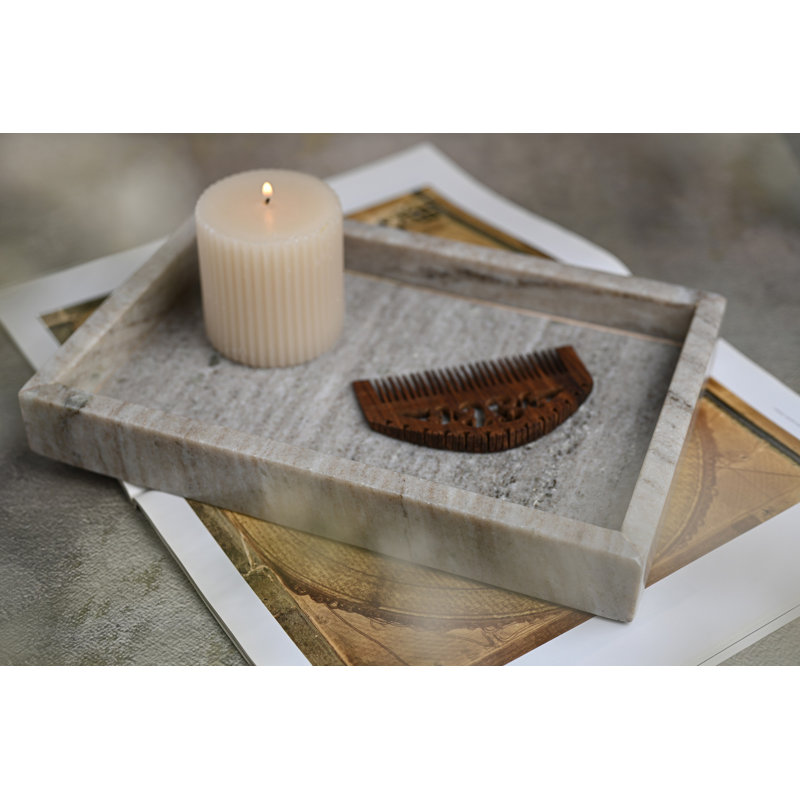 Lena Marble Tray, 1.5" H x 8" W x 12" D, Brown Galaxy