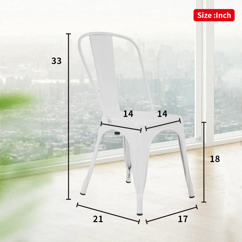 Chaise d'appoint empilable Perdomo, Crème