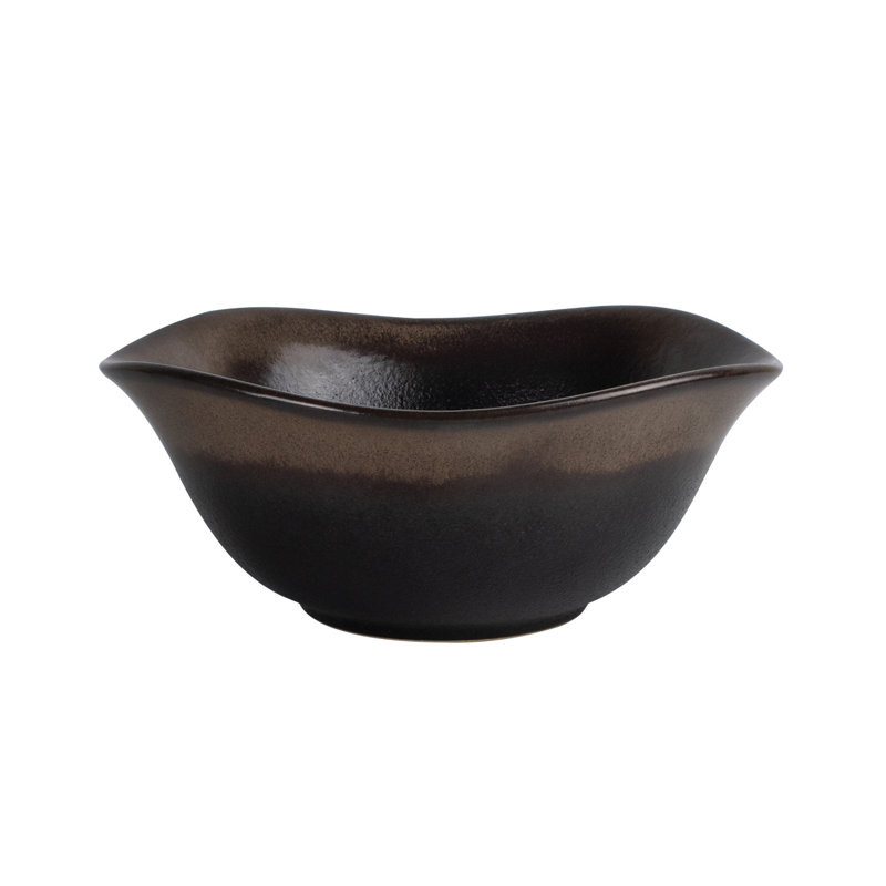 CAC China Venus Soup / Bol à salade noir minuit / beige désert 13 oz 5 1/2 po