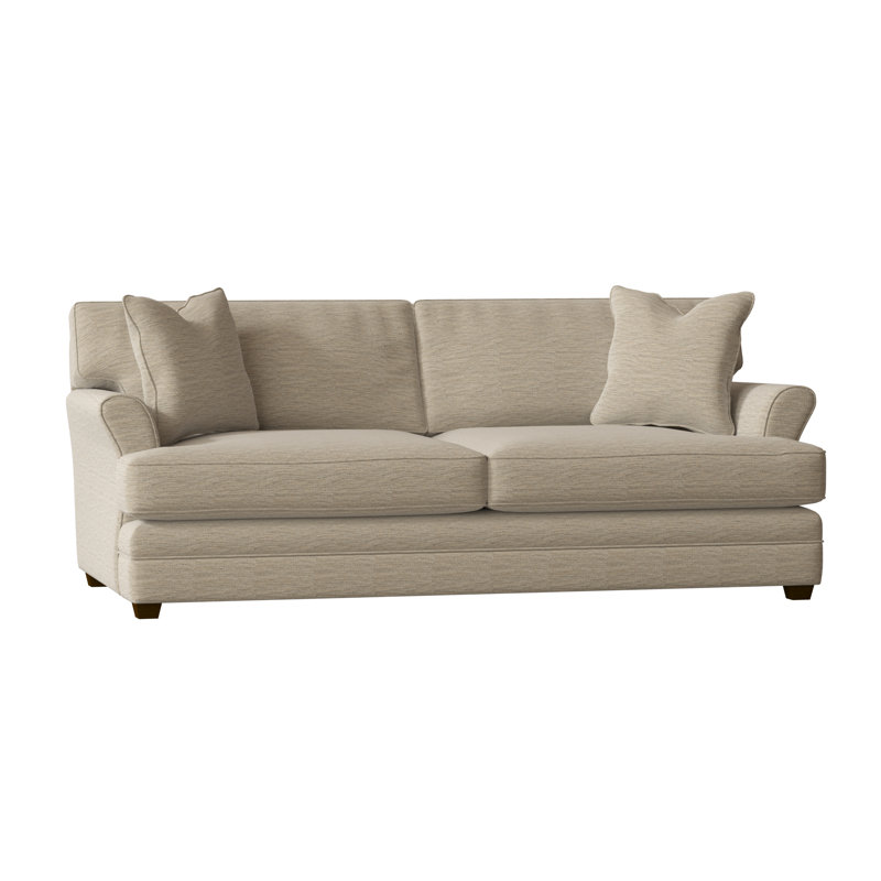 Canapé à accoudoirs évasés de 85 po avec coussins réversibles Harriss, Tissu performance perle Vault