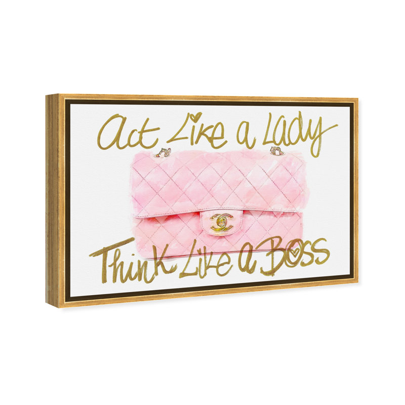 Like a Lady Boss - Impression sur toile, H 10 po x l 15 po x P 1,5 po, Cadre doré