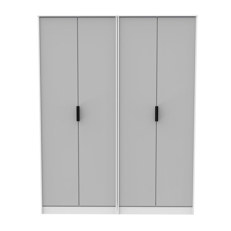 Turah Manufactured Wood Wardrobe, Grey Matt/White