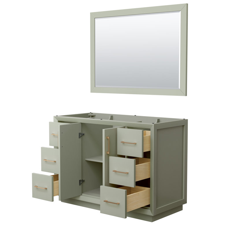 Strada 47.25'' Single Bathroom Vanity Base Only, Light Green/Brown