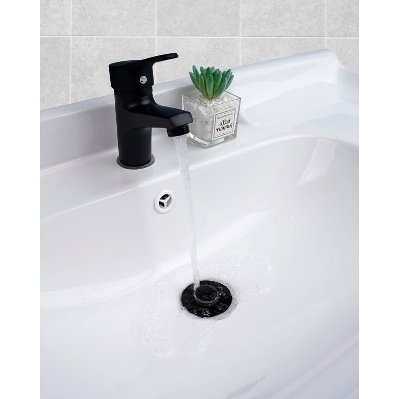 2 Pack All Metal Universal Bathroom Sink Stopper for 1.0-1.8" Drain Hole, Anti Clogging Drain Filter, Matte Black