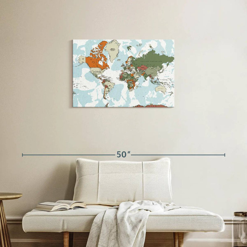 Carte du monde éducatif VI, H 20 po x l 30 po