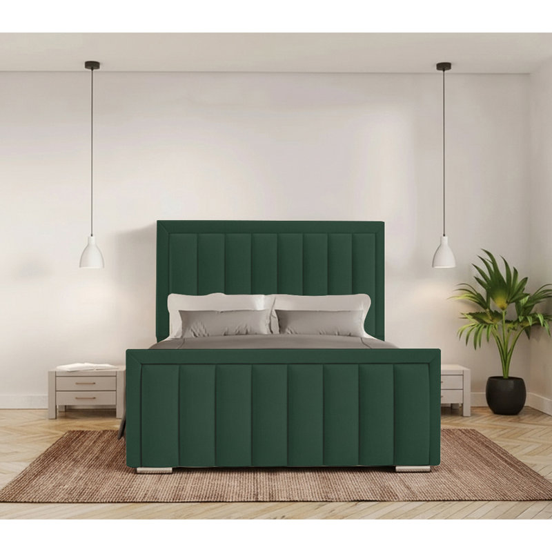 Yatton Upholstered Bed, Single (3'), Emerald
