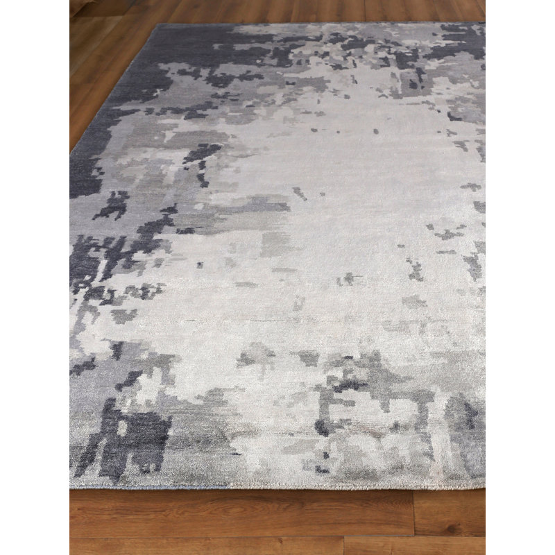 Bamboo Silk Abstract Area Rug, Rectangle 8' x 10'