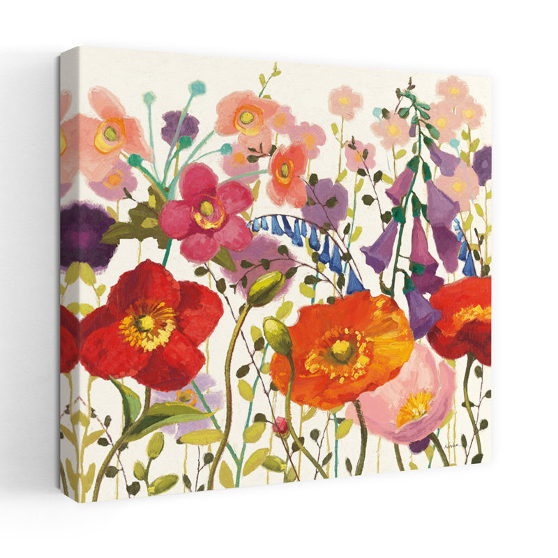 Couleur Printemps Iii, art floral contemporain blanc, H 36 po x l 36 po