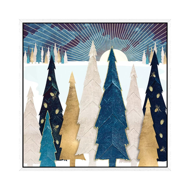 Winter Trees - Print on Canvas, White Framed, 45.72 cm H x 45.72 cm W