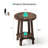 25.6" Round Solid Wood End Table, Natural Parquet Veneer-1443558618